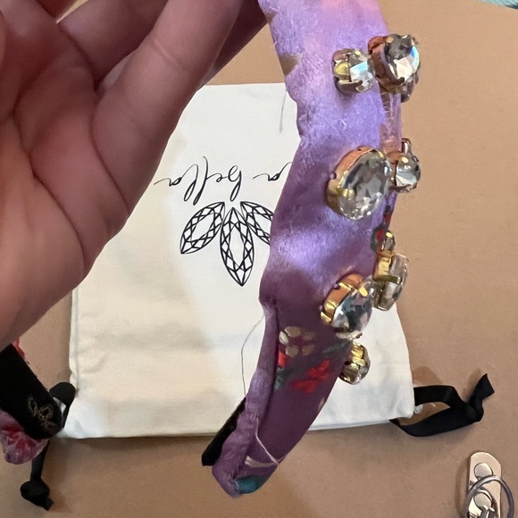 La Bella Purple Silk Embellished Headband - Picture 4 of 16